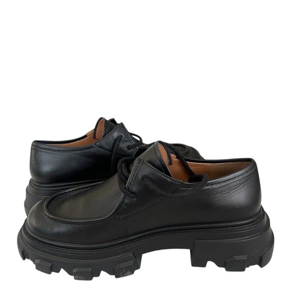 Lisa Vicky Dare Lug Sole Derby Shoes Black Vegan Leather Size 9  Chunky Platform - Picture 6 of 9